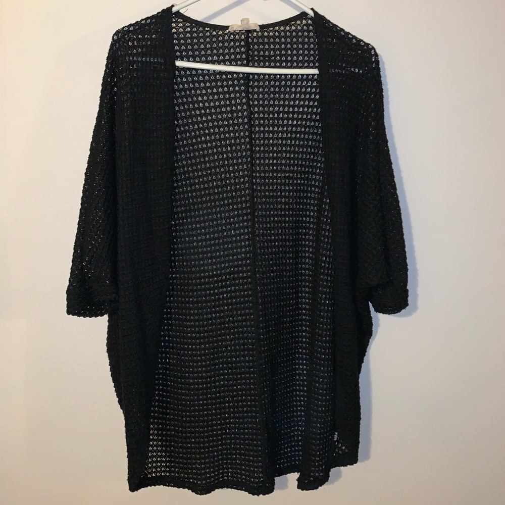 Black Knit Shawl Cardigan